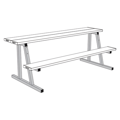 Jaypro Scorer Table (Outdoor) with Bench - 7-1/2' - Portable | Durable Sideline Seating & Scoring Solution (ST75)