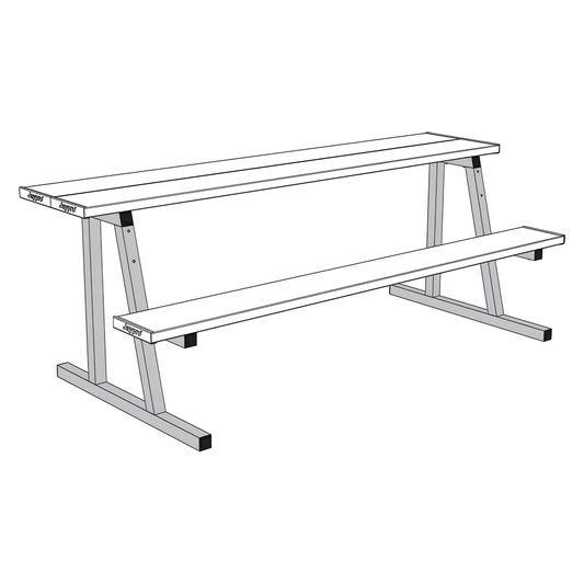 Jaypro Scorer Table (Outdoor) with Bench - 7-1/2' - Portable | Durable Sideline Seating & Scoring Solution (ST75)