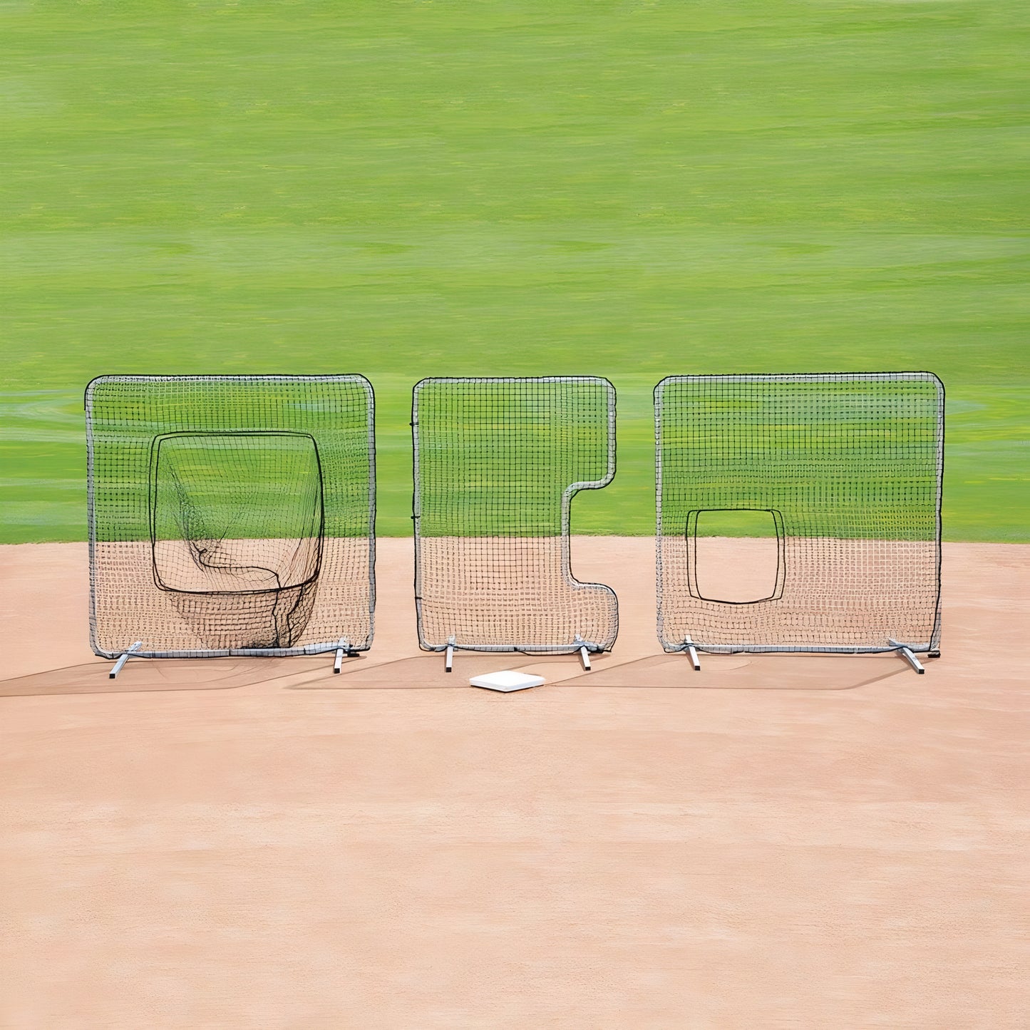 Jaypro Softball "C" Shape Screen – Classic (7' x 5') | Durable Field Protection for Pitchers & Coaches (CFSPC)