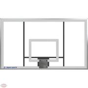 Jaypro sports basketball backboard with white frame and black support bars for gym use