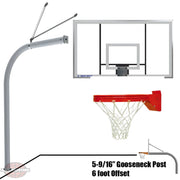 Jaypro gooseneck basketball hoop with 6 foot offset metal pole