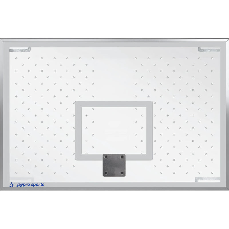 Jaypro clear rectangular basketball backboard with mounting hardware and target square
