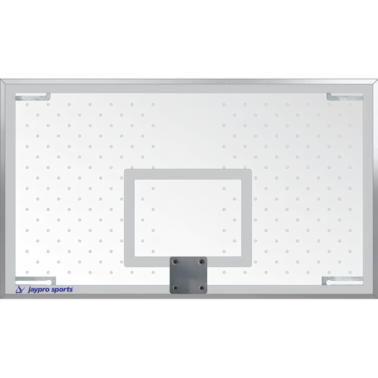 Jaypro sports clear basketball backboard with metal frame and mounting bracket