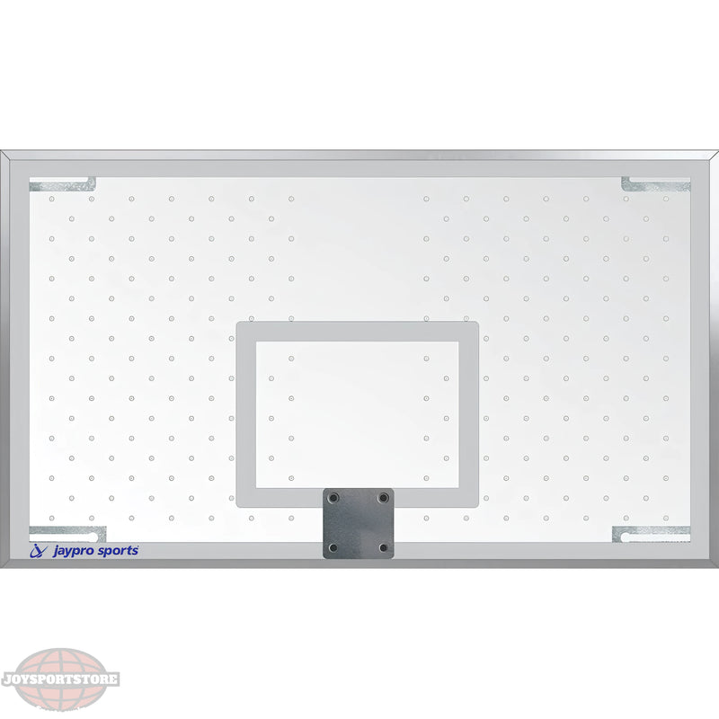 Jaypro sports clear basketball backboard with metal frame and mounting bracket