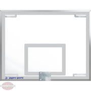Jaypro clear glass basketball backboard with metal frame and mounting brackets