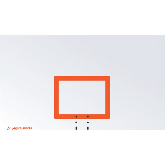 Jaypro orange basketball backboard frame without glass or net on white background