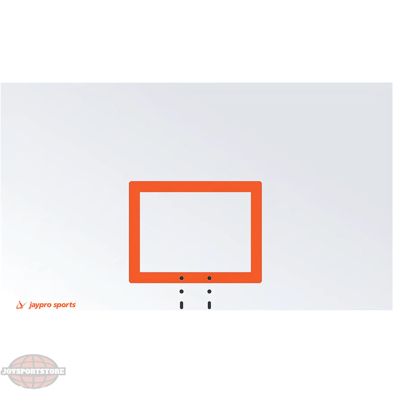 Jaypro orange basketball backboard frame without glass or net on white background