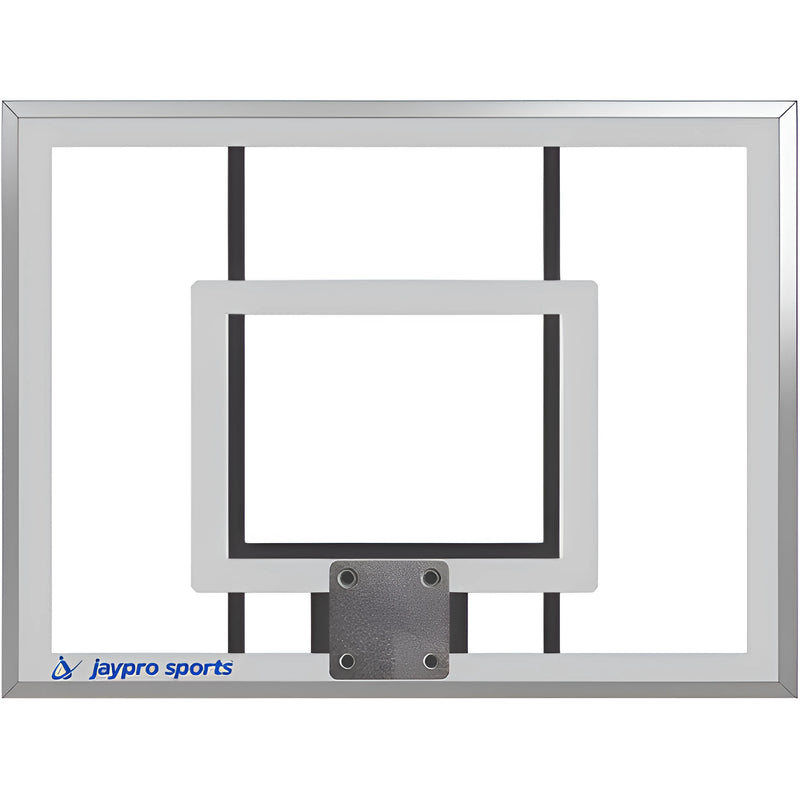Jaypro sports clear acrylic basketball backboard with metal frame and mounting bracket
