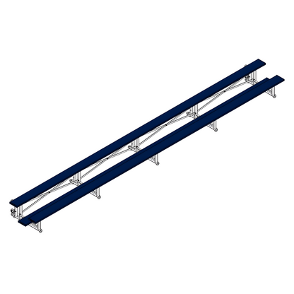 Jaypro Sports Bleacher - 2 Row -Tip & Roll, Single Foot Plank - 27' L, Powder Coated ( BLCH-227TRGPC)