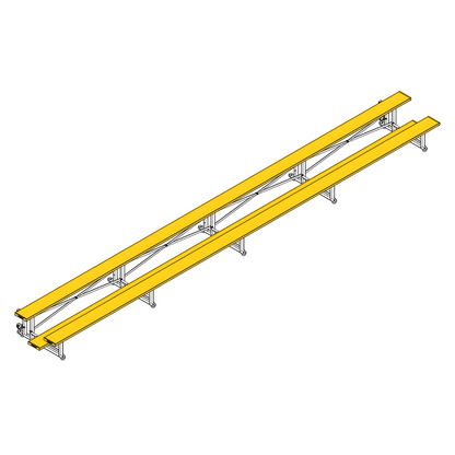 Jaypro Sports Bleacher - 2 Row -Tip & Roll, Single Foot Plank - 27' L, Powder Coated ( BLCH-227TRGPC)