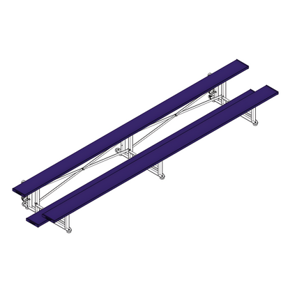 Jaypro Sports Bleacher - 2 Row -Tip & Roll, Single Foot Plank, Powder Coated - 15' L ( BLCH-2TRGPC)