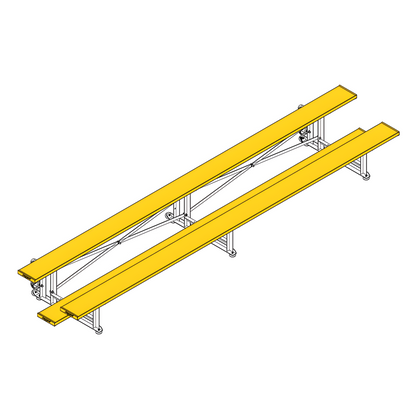 Jaypro Sports Bleacher - 2 Row -Tip & Roll, Single Foot Plank, Powder Coated - 15' L ( BLCH-2TRGPC)