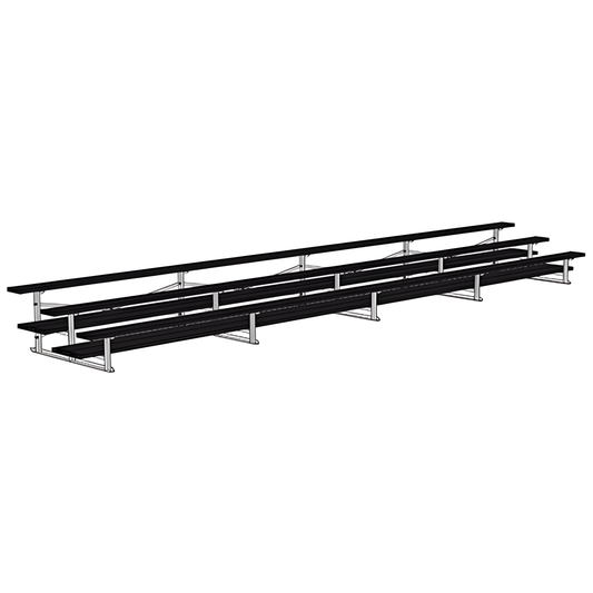 Jaypro Sports 21' Bleachers – 3 Rows, Powder-Coated, Single Foot Plank, All-Aluminum Frame (Model: BLCH-321ALPC)