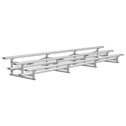 Jaypro Sports 21' Bleachers – 3 Rows, Powder-Coated, Single Foot Plank, All-Aluminum Frame (Model: BLCH-321ALPC)
