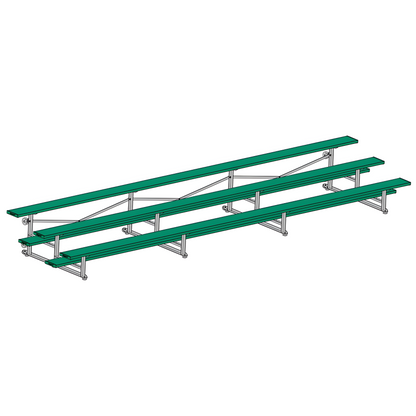 Jaypro BLCH-321TRGPC Indoor Bleacher Seats | 21 ft. (3 Row - Single Foot Plank) | Tip Roll (Powder Coated)