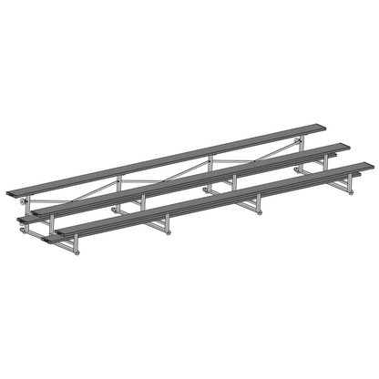 Jaypro BLCH-321TRGPC Indoor Bleacher Seats | 21 ft. (3 Row - Single Foot Plank) | Tip Roll (Powder Coated)