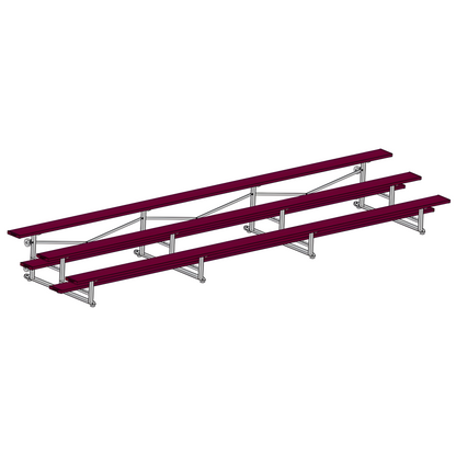 Jaypro BLCH-321TRGPC Indoor Bleacher Seats | 21 ft. (3 Row - Single Foot Plank) | Tip Roll (Powder Coated)