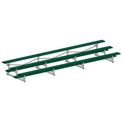 Jaypro BLCH-321TRGPC Indoor Bleacher Seats | 21 ft. (3 Row - Single Foot Plank) | Tip Roll (Powder Coated)