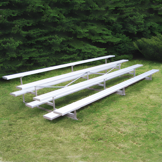 Jaypro Bleacher – 27' (3 Row, Single Foot Plank) | All-Aluminum Outdoor Bleacher for Schools and Sports Fields – BLCH-327AL