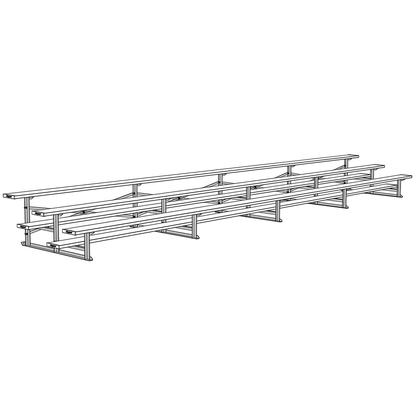 Jaypro Bleacher – 27' (3 Row, Single Foot Plank) | All-Aluminum Outdoor Bleacher for Schools and Sports Fields – BLCH-327AL
