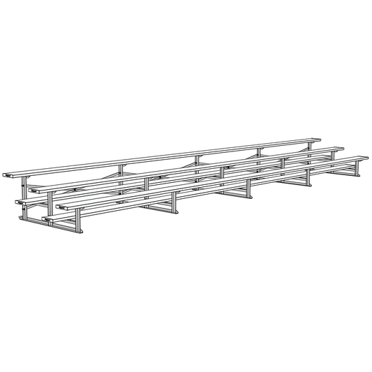 Jaypro Bleacher – 27' (3 Row, Single Foot Plank) | All-Aluminum Outdoor Bleacher for Schools and Sports Fields – BLCH-327AL