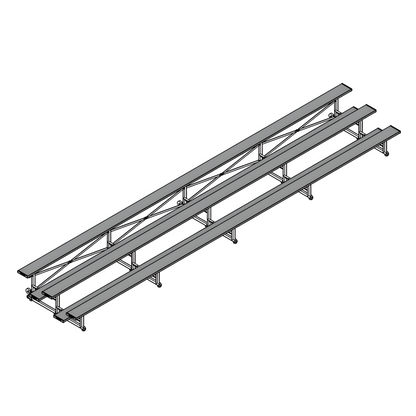 Jaypro Indoor Bleacher – 27' | 3 Row Tip & Roll Bleacher with Powder-Coated Frame (BLCH-327TRGPC)