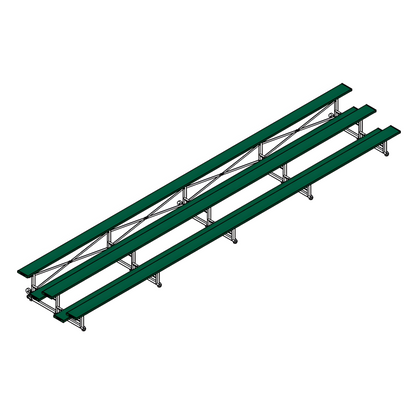 Jaypro Indoor Bleacher – 27' | 3 Row Tip & Roll Bleacher with Powder-Coated Frame (BLCH-327TRGPC)