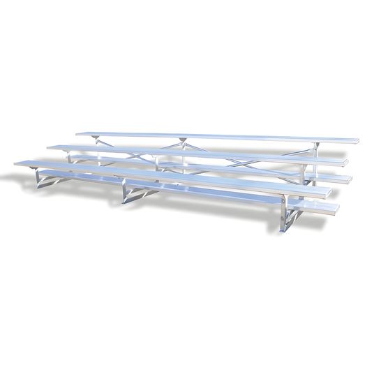 Jaypro Bleacher – 15' (3 Row, Single Foot Plank) | All-Aluminum Bleacher for Outdoor Sports Fields and Schools – BLCH-3AL