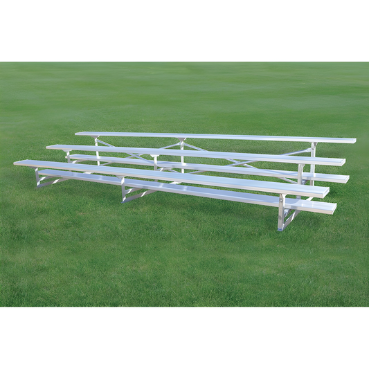 Jaypro Bleacher – 15' (3 Row, Single Foot Plank) | All-Aluminum Bleacher for Outdoor Sports Fields and Schools – BLCH-3AL