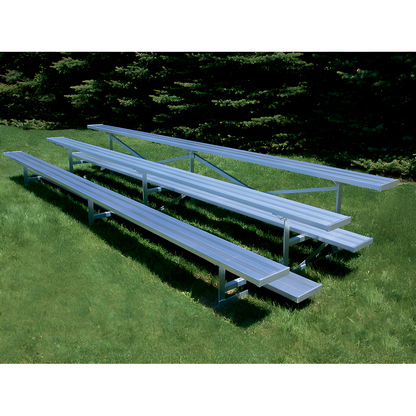 Jaypro Bleacher – 15' (3 Row, Single Foot Plank) | All-Aluminum Bleacher for Outdoor Sports Fields and Schools – BLCH-3AL