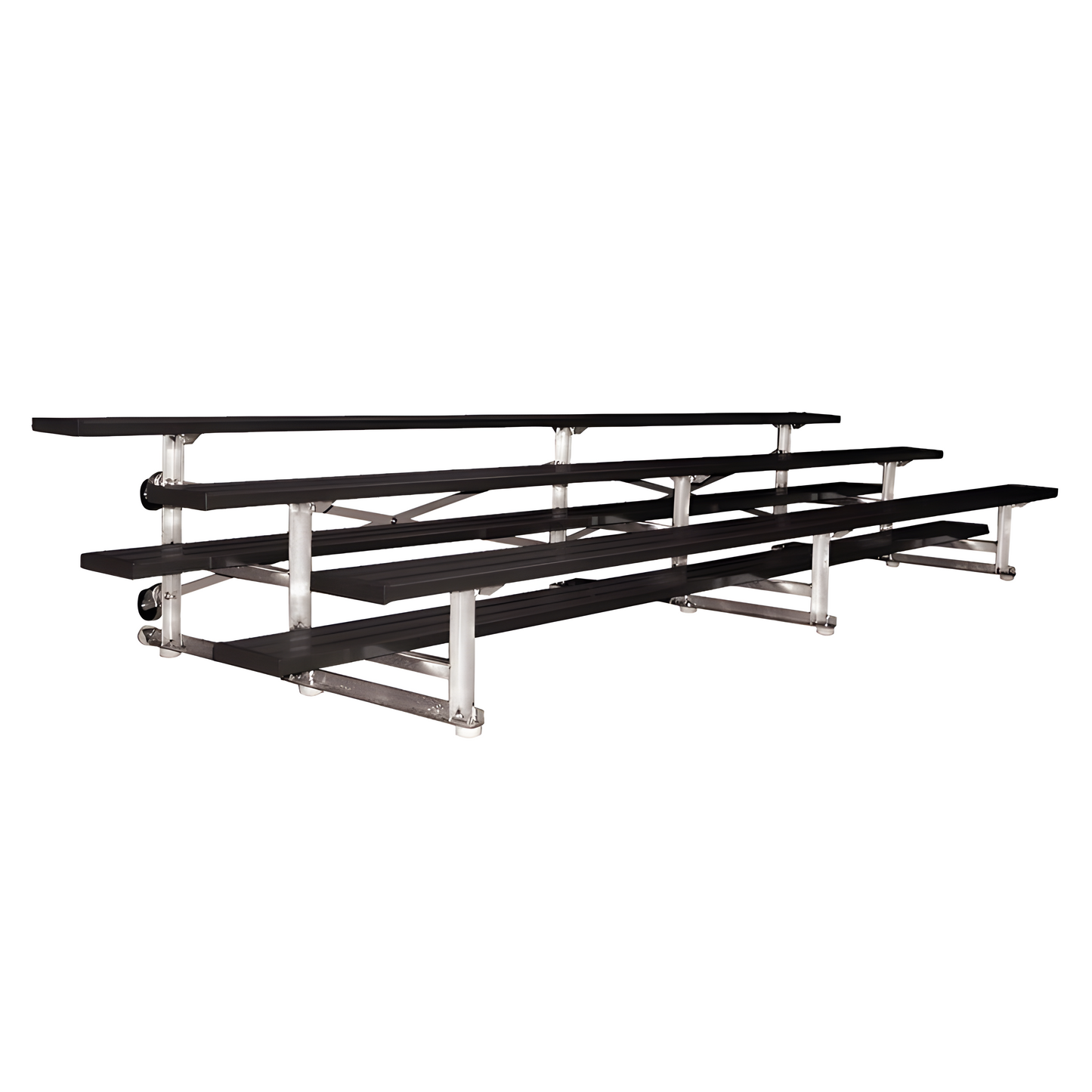 Jaypro Indoor Bleacher - 15 ft. (3 Row - Single Foot Plank) - Tip Roll (Powder Coated) BLCH-3TRGPC