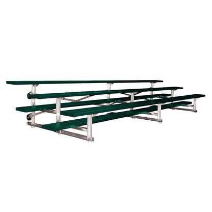 Jaypro Indoor Bleacher - 15 ft. (3 Row - Single Foot Plank) - Tip Roll (Powder Coated) BLCH-3TRGPC