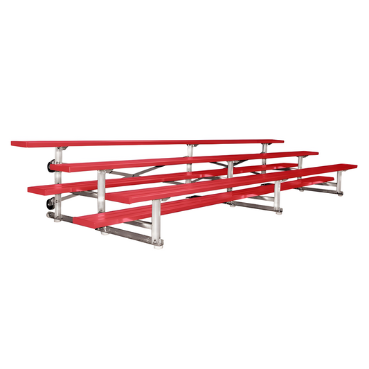Jaypro Indoor Bleacher - 15 ft. (3 Row - Single Foot Plank) - Tip Roll (Powder Coated) BLCH-3TRGPC
