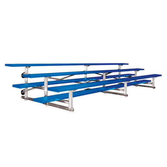 Jaypro Indoor Bleacher - 15 ft. (3 Row - Single Foot Plank) - Tip Roll (Powder Coated) BLCH-3TRGPC