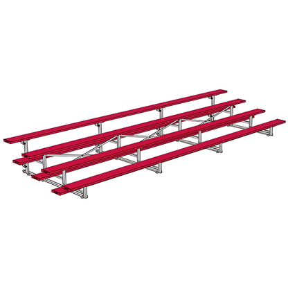 Jaypro Indoor Bleacher – 21' | 4 Row Tip & Roll Bleacher with Powder-Coated Frame – Single Foot Plank (BLCH-421TRGPC)