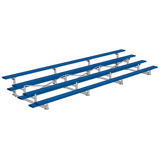 Jaypro Indoor Bleacher – 21' | 4 Row Tip & Roll Bleacher with Powder-Coated Frame – Single Foot Plank (BLCH-421TRGPC)