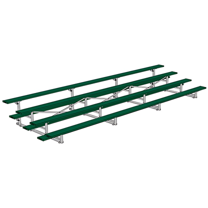 Jaypro Indoor Bleacher – 21' | 4 Row Tip & Roll Bleacher with Powder-Coated Frame – Single Foot Plank (BLCH-421TRGPC)