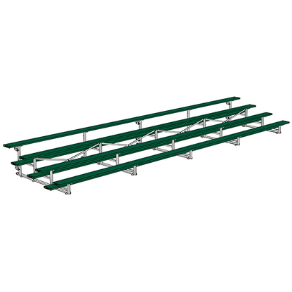 Jaypro Indoor Bleacher – 27' | 4 Row Tip & Roll Bleacher with Powder-Coated Frame – Single Foot Plank (BLCH-427TRGPC)