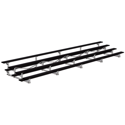 Jaypro Indoor Bleacher – 27' | 4 Row Tip & Roll Bleacher with Powder-Coated Frame – Single Foot Plank (BLCH-427TRGPC)