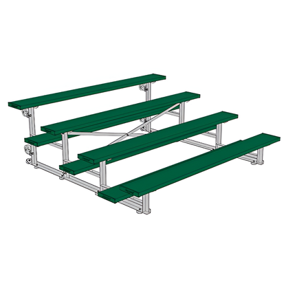 Jaypro Sports Bleacher - 4 Row - Tip & Roll, Single Foot Plank, Powder Coated - 7.5' L (BLCH-475TRGPC)