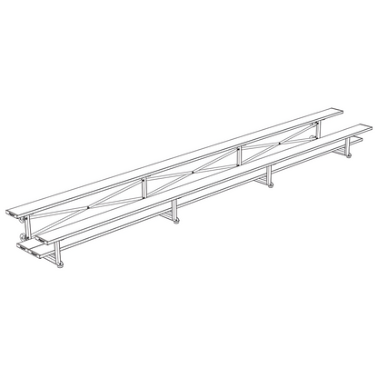 Jaypro Sports Bleacher - 2 Row - Tip & Roll, Double Foot Plank - 21' L (BLDP-221TRG)