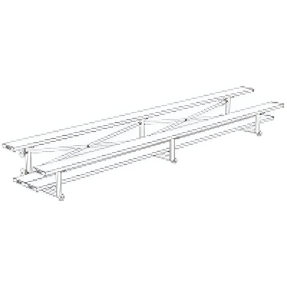 Jaypro Sports Bleacher - 2 Row -Tip & Roll, Double Foot Plank - 15' L (BLDP-2TRG)