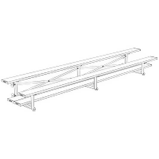 Jaypro Sports Bleacher - 2 Row -Tip & Roll, Double Foot Plank - 15' L (BLDP-2TRG)