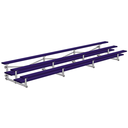 Jaypro BLDP-321TGRPC Indoor Bleacher Seats | 21 ft. (3 Row - Double Foot Plank) |Tip  Roll (Powder Coated)