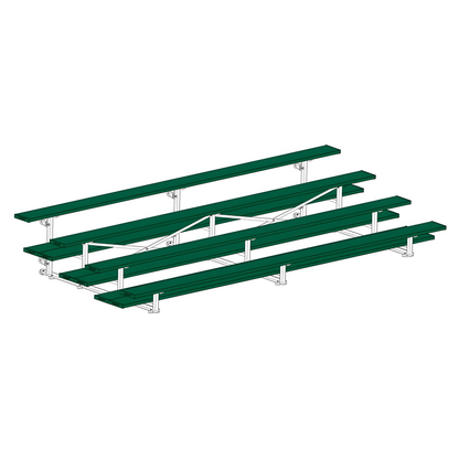 Jaypro Sports Bleacher - 4 Row - Tip & Roll, Double Foot Plank, Powder Coated - 15' L (BLDP-4TRGPC)