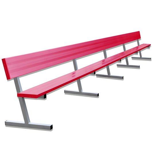 Jaypro Sports Outdoor Player Benches - Portable - Aluminum Team Bench with Seat Back- 27', Powder Coated (PB-90PC)