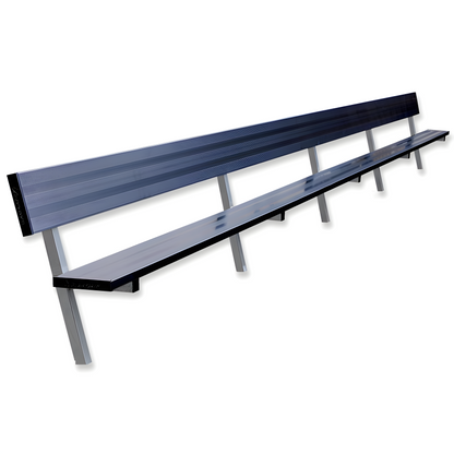 Jaypro Sports Outdoor Player Benches - In Ground - Aluminum Team Bench with Seat Back- 27', Powder Coated (PB-90PIPC)