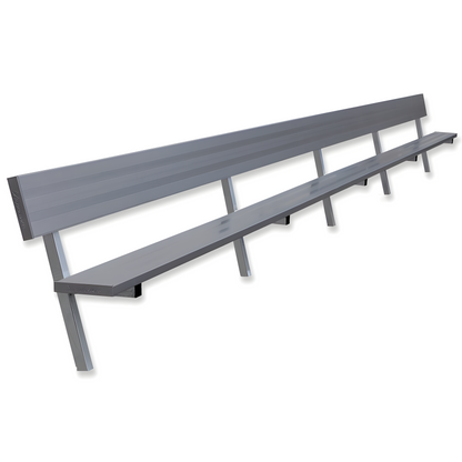 Jaypro Sports Outdoor Player Benches - In Ground - Aluminum Team Bench with Seat Back- 27', Powder Coated (PB-90PIPC)