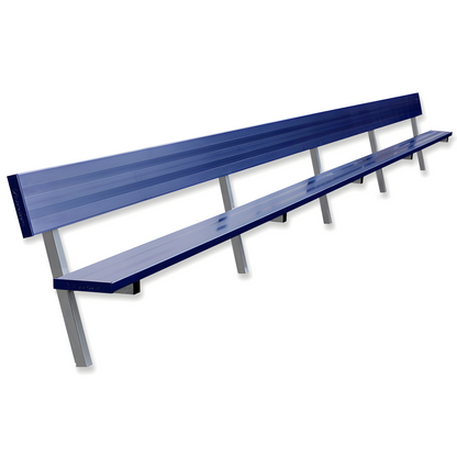 Jaypro Sports Outdoor Player Benches - In Ground - Aluminum Team Bench with Seat Back- 27', Powder Coated (PB-90PIPC)