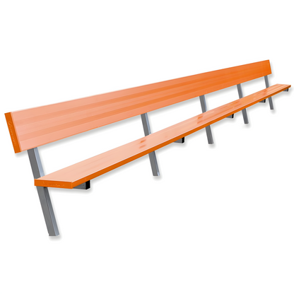 Jaypro Sports Outdoor Player Benches - In Ground - Aluminum Team Bench with Seat Back- 27', Powder Coated (PB-90PIPC)